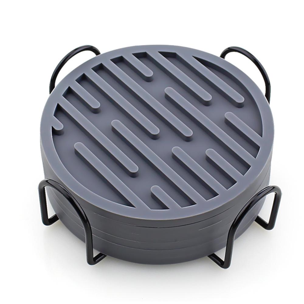 Round Silicone Coaster Set - 10cm Heat Insulation Pads for Tea and Coffee Cups