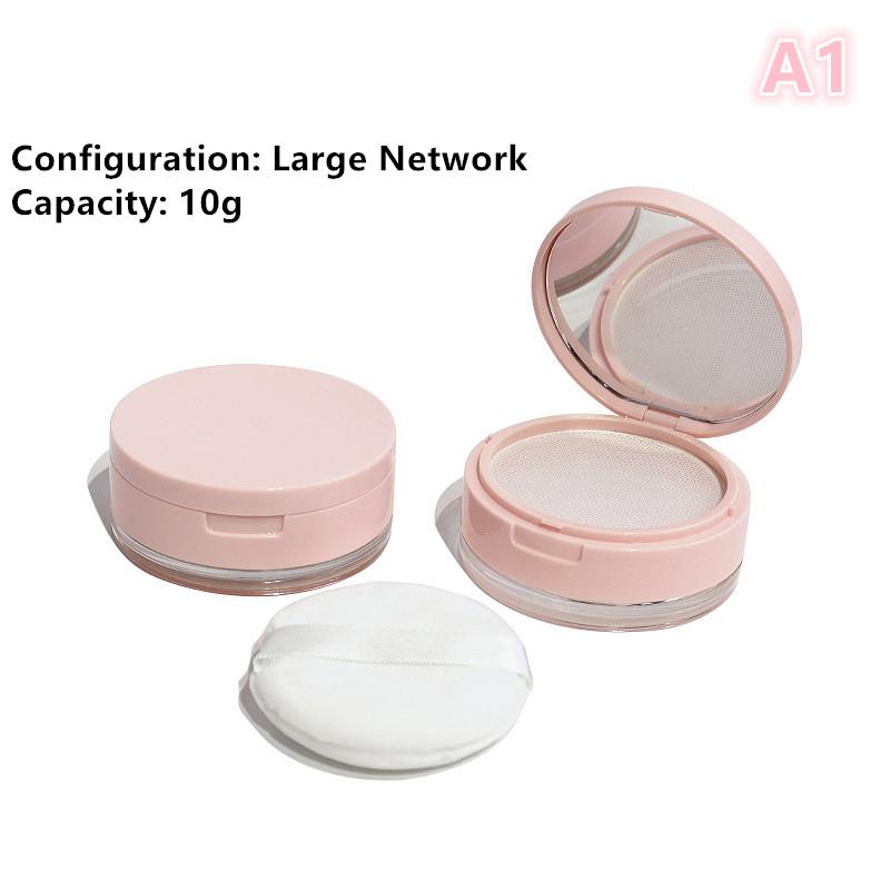 

Пустая пудреница с пуховкой и зеркалом, большая или маленькая, с эластичной сеткой, портативный контейнер для макияжа для рассыпчатой пудры