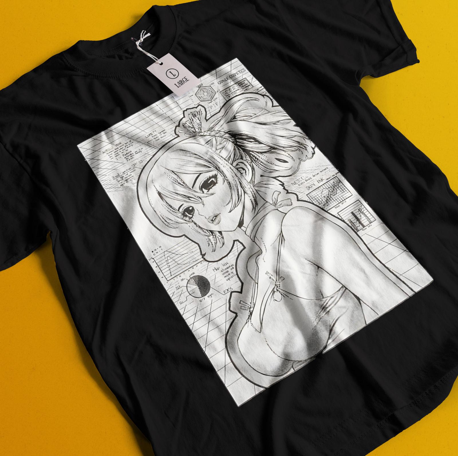 

Dr Stone T-Shirt Mens Womens Tees Top Senku Ishigami Tshirt Ryusui Tee Asagiri Seiyuu Anime Shirt 3XL