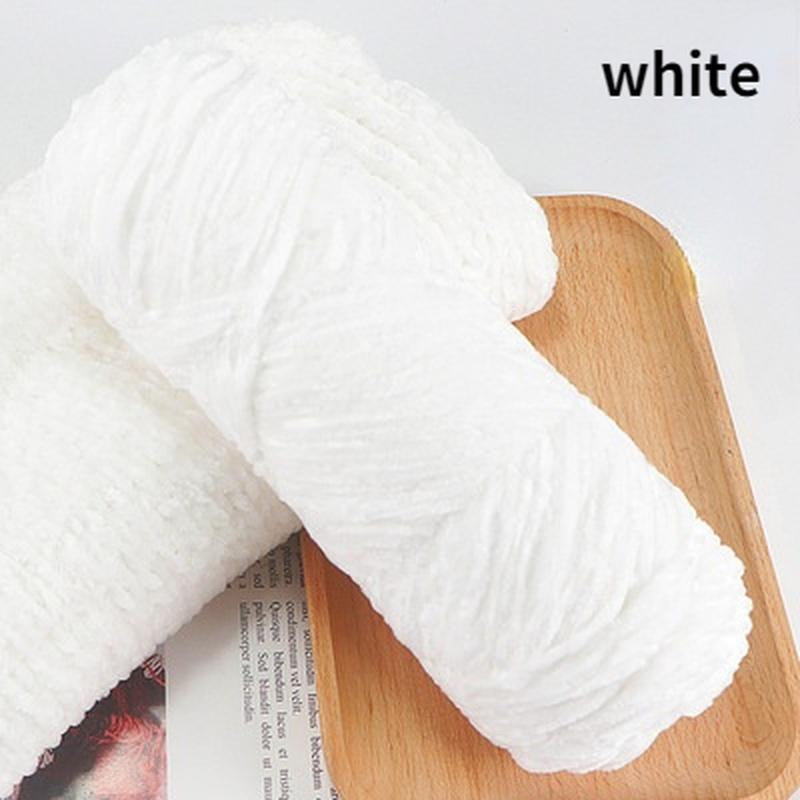 1Pc Chenille Yarn Velvet Yarn Texturized Polyester Blended Cotton Suggest Needle 4MM-5MM