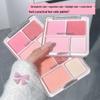 Heart-Flutter Blush & Highlighter Palette: Pearlescent, Natural Face Brightening & Contour with Integrated Foundation