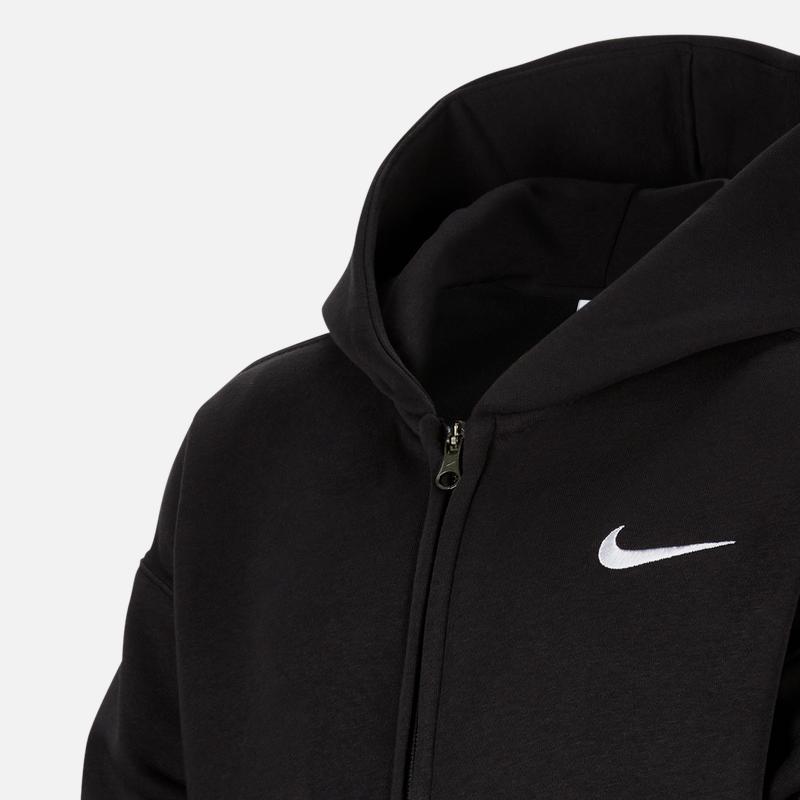 Nike Sportswear Hooded Jacket Black White Big Kids' (GS) Full Zip FV8447-010