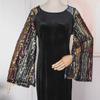 Elegante Gonna Lunga in Flanella con Paillettes Europee e Americane per Donne Africane - Vestibilità Slim, Taglia Grande, Design Grazioso