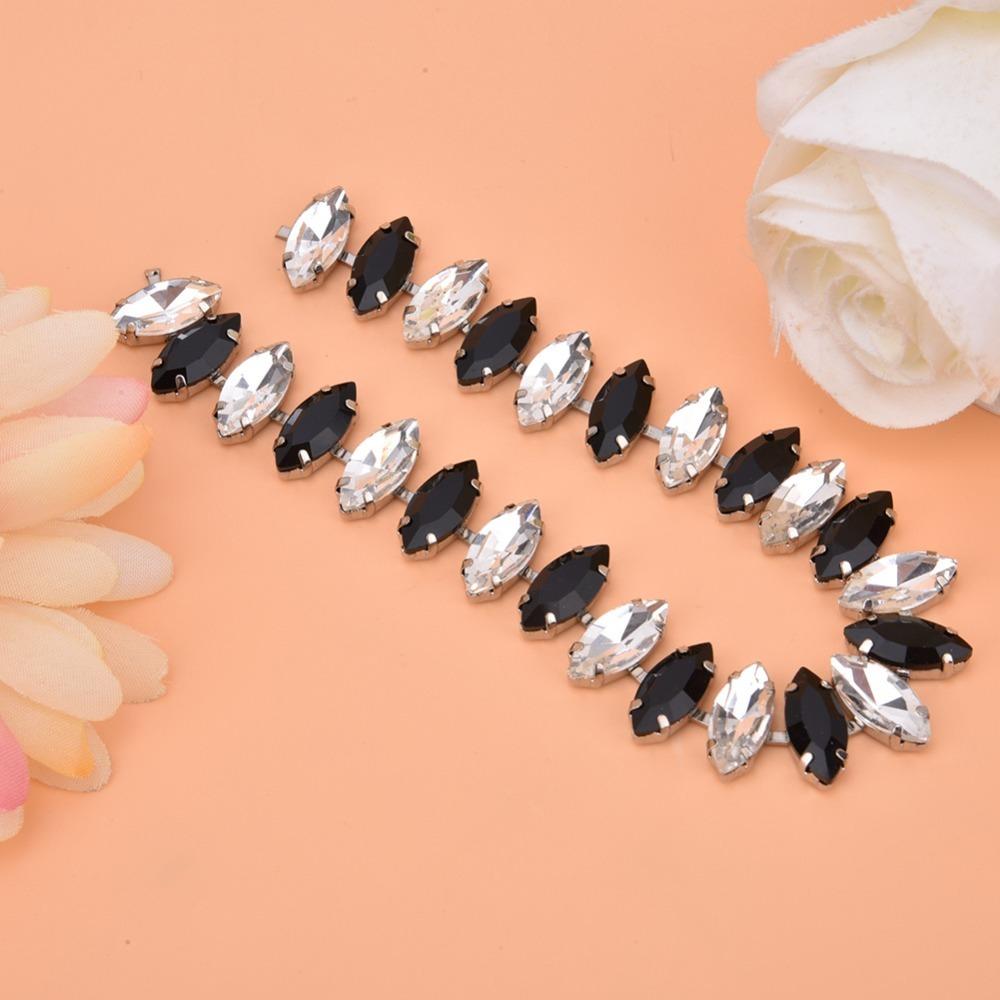 1pcs Crystal Glass Sew On Rhinestone Chain Marquise Shape Crystal Rhinestone Chain For Accessories