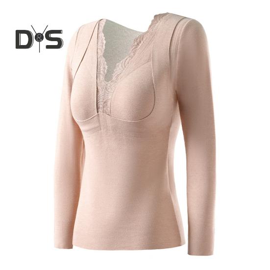 

Термобелье с встроенными нагрудными накладками, двухслойный бархат DE, утепляющий свитер с длинными рукавами, однотонная зимняя верхняя одежда XXL кофейный