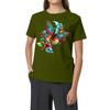 Women's Fashion Printed Casual Pleated Round Short Sleeve T-Shirt Top