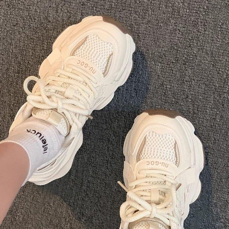 Platform Shoes Children's Autumn New Small Lightweight Casual Shoes Versatile Mesh Breathable Dad Shoes