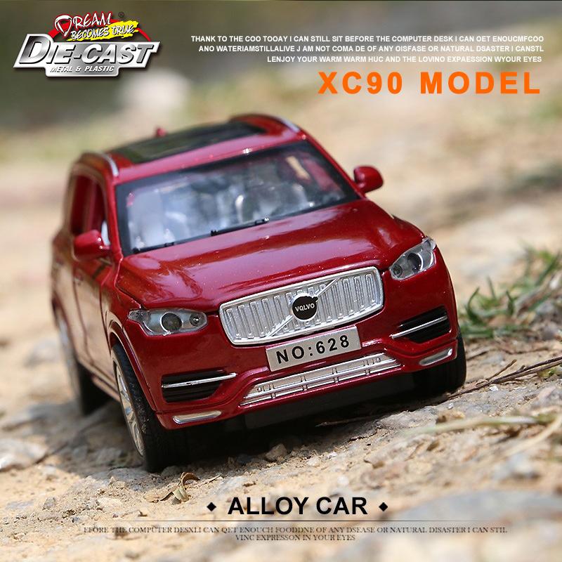 1/32 Scale XC90 Diecast Car Model Toy, Pull Back Toy Vehicle with Sound and Light for Kids Toddler Boys Girls Gift Collection