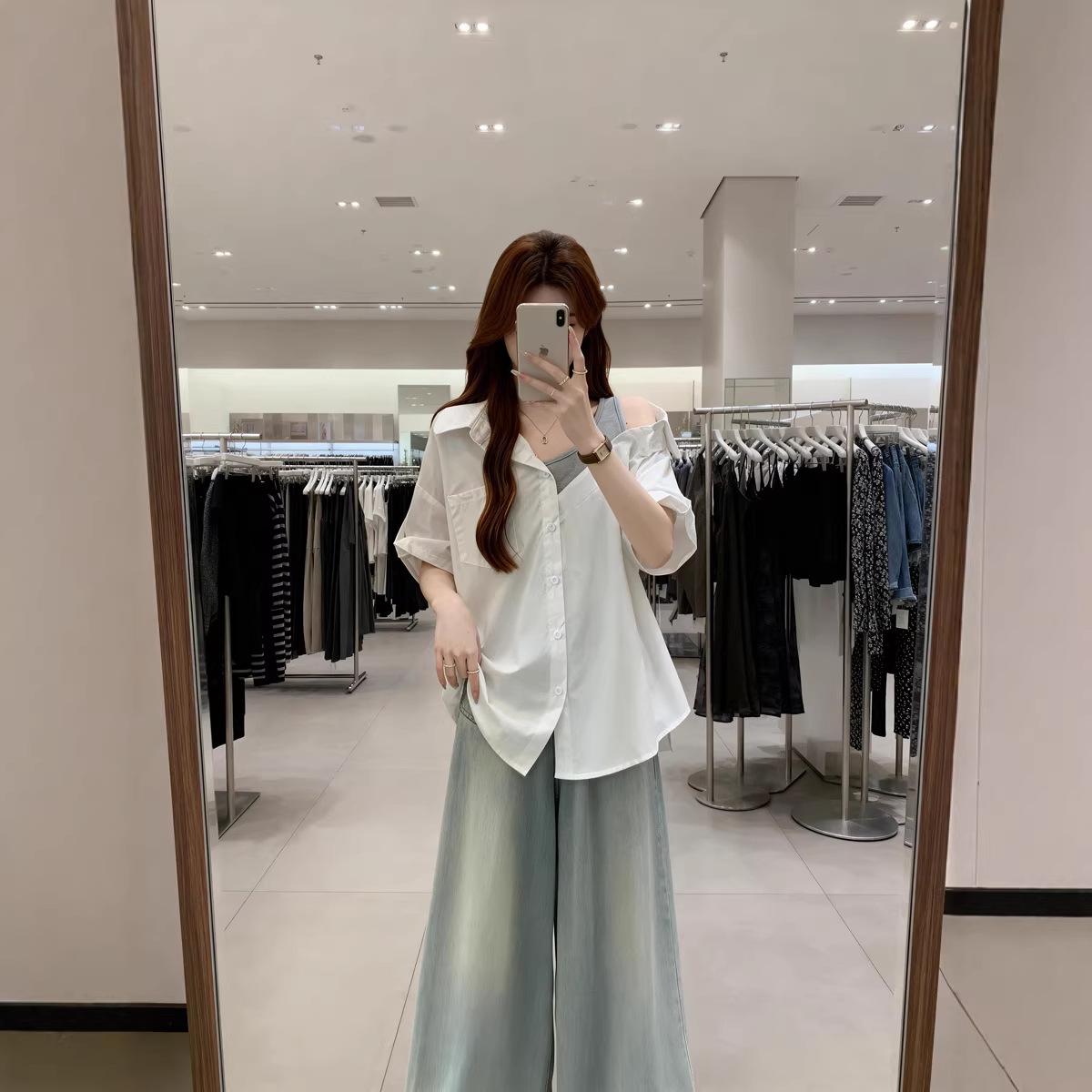 2026 Summer Women s French Style Plus Size Knit Patchwork Loose Casual Top XXL