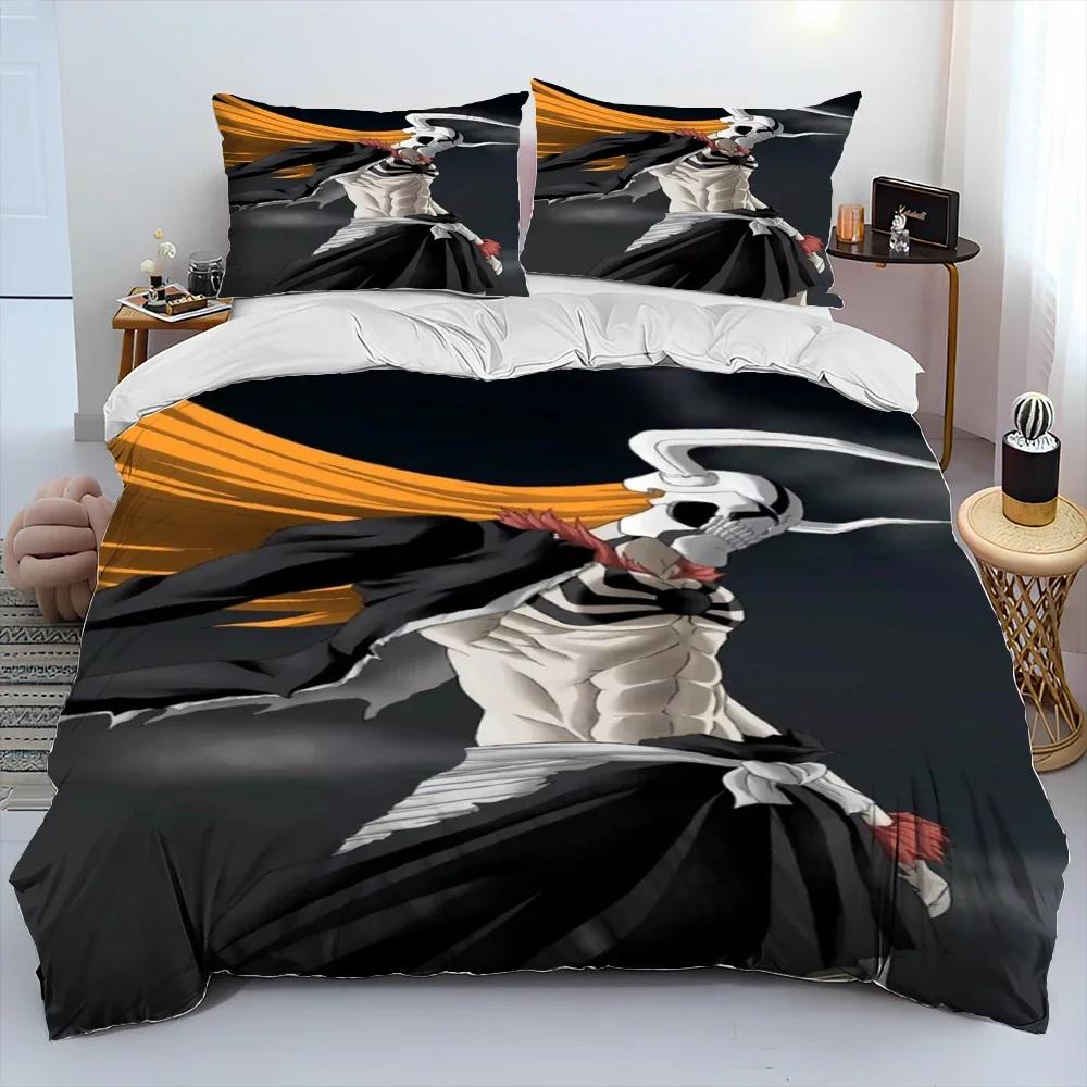 

3D Anime Bleach Japan Cartoon Comforter Bedding Set,Duvet Cover Bed Set Quilt Cover Pillowcase,King Queen Size Bedding Set Kids 70x133cm