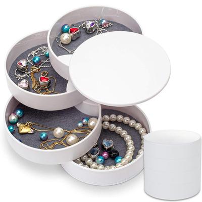 Creative Rotating Multi-layer Jewelry Storage Box, Foldable Grid Design, Can Store Earrings, Necklaces, Rings, Bracelets, Etc