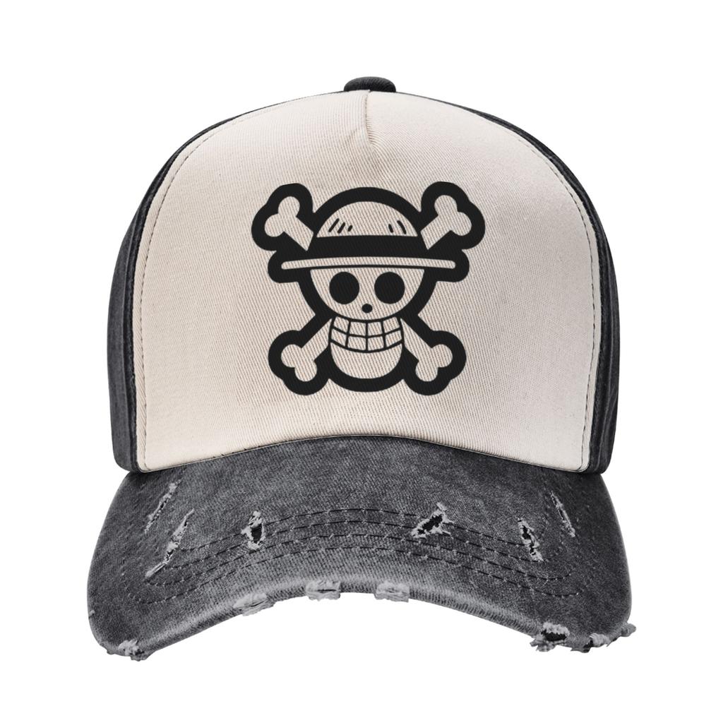 Hip Hop Tony Tony Chopper One Piece Flag Baseball Cap Distressed Denim Snapback Cap Outdoor Summer Adjustable Fit Caps Hat