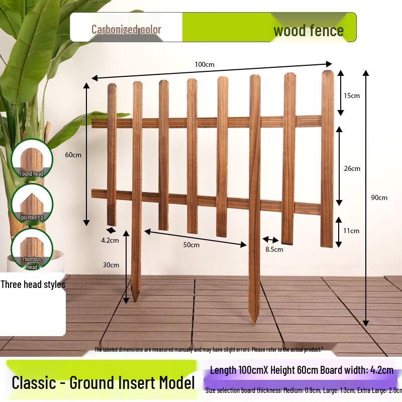 

Carbonized Solid Wood Outdoor Garden Fence