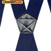 Heavy Duty Work Suspenders for Men 3.8cm Wide X-Back with Plastic Gripper Clasps Adjustable Elastic Trouser Pants Braces-Black