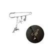 Trendy Lapel Pin Delicate Chain Pins Fashion Pendant Brooch Alloy Material