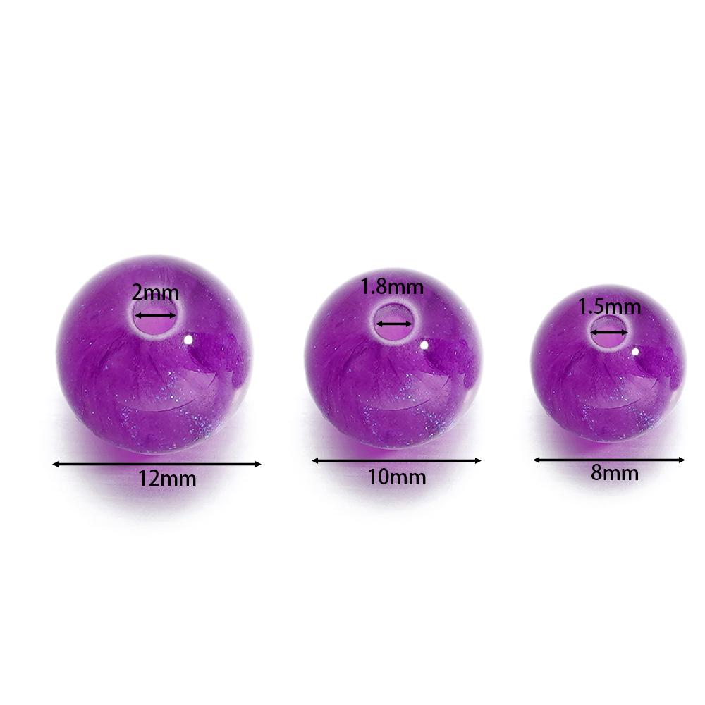 10pcs 8/12mm Colorful Resin Round Bead Shining Spacer Loose Beads for DIY Handmade Necklace Jewelry Making Accessories