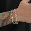 Ingemark Punk Hip Hop Silver Color Metal Chain Bracelets Men Goth Vintage Cross Pendant Bangles Grunge Street Jewelry Steampunk