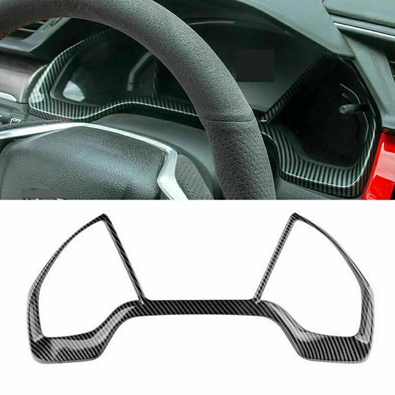 For Honda Civic 2016 2017 2018 2019 2020 Car Inner Dashboard Panel Frame Cover Trims Auto Styling Carbon Fiber Black Stickers