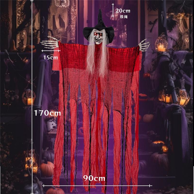 Good-1Pcs Creepy Witch Conversation & Voice Activated Skeleton Used For Outdoor Decoration