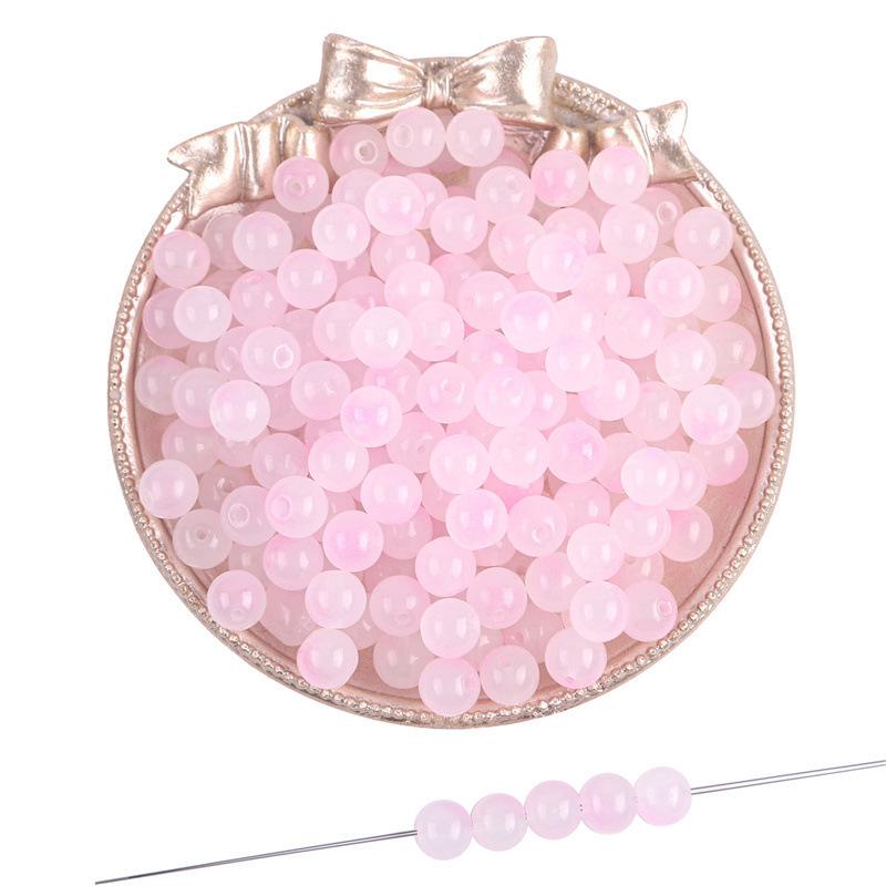 8mm Summer Dream Jelly Duplex Glass Round Beads Loose Beads DIY Handmade Bracelet Glaze Beading String Material Beads for Jewelry Making