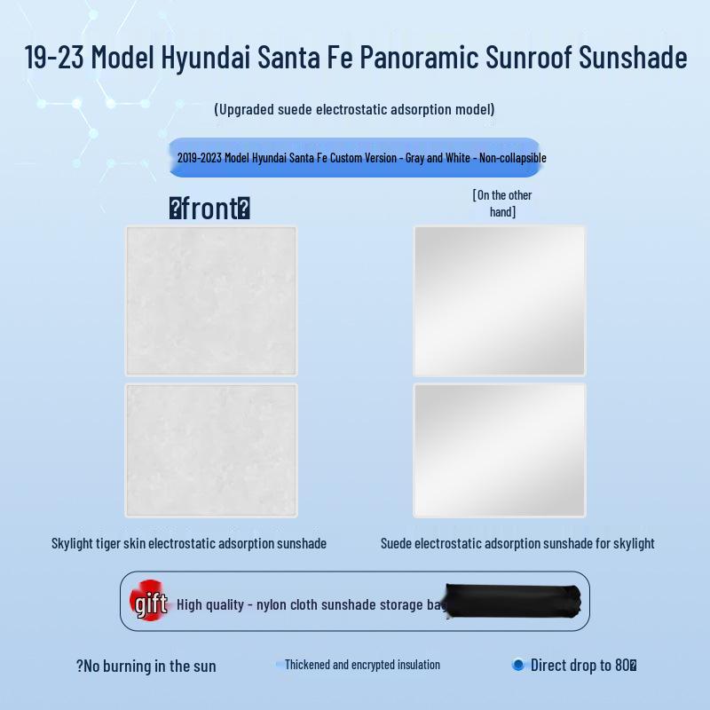 Hyundai Santa Fe Sunshade 19-23: Sunroof Insulation & Privacy Shield