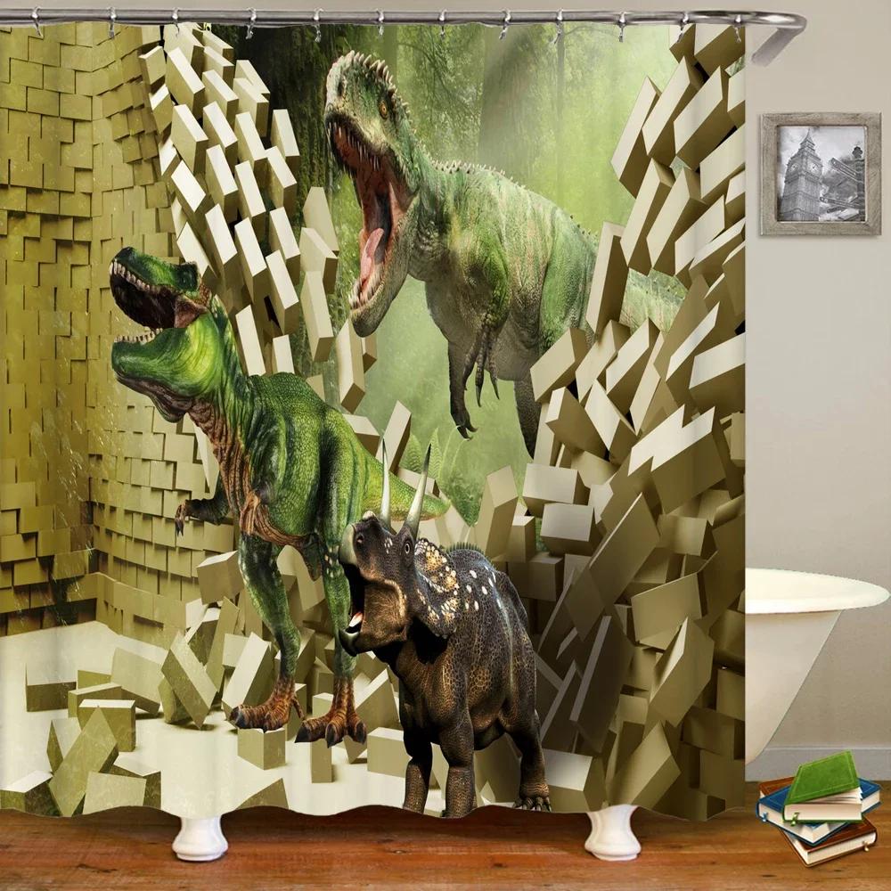 Waterproof Polyester Fabric Shower Curtains Forest Tiger Bear Animal Printing Bathroom Curtains for Home Decoration Curtain