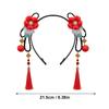 Haarspangen Haarreif Mädchen Geflochtene Perücke Quaste Blume Haarreif für Mädchen, Neujahrs-Haarschmuck, Hanfu-Styling Kopfschmuck