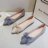 Versatile Fairy Gentle Shoes 2025 Autumn New Lace Bow Shoes Pointed Flat Single Shoes Female