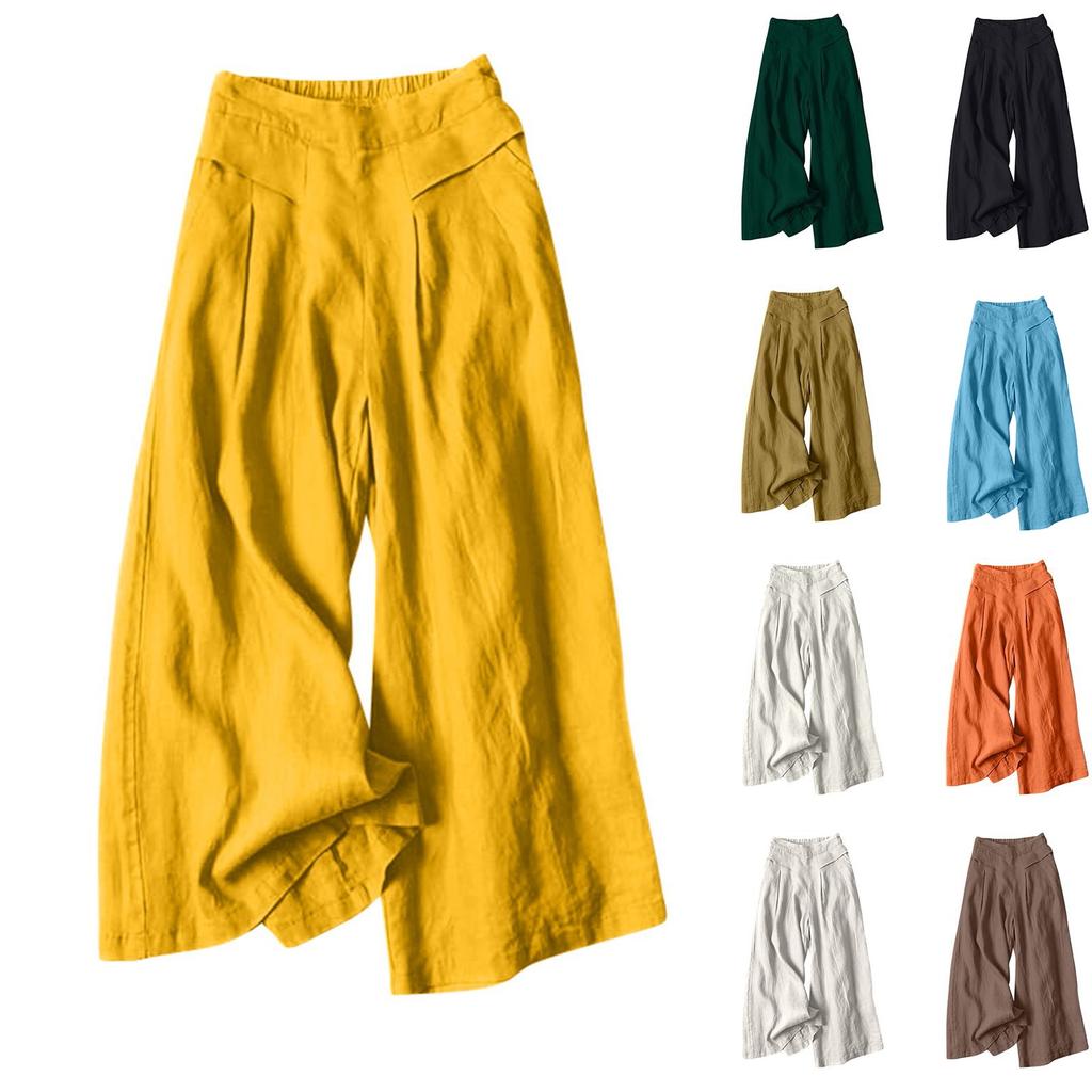 Fashion Women High-waisted Loose Summer Thin Slim Large Size Casual Straight Pants
