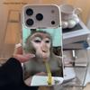 Monkey Sipping C-Caprisun Phone Case For iPhone 17,16,15,14,13,12,11,Pro,XS,Max,Plus,Mini,SE4,E White Matte Shockproof Cover