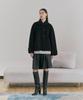 PINBLACK High-Neck Tab Handmade Wool Short Coat
