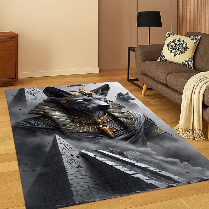 

Tappeto con disegno del Faraone Anubis dell Antico Egitto per camera da letto, soggiorno, divano, sala giochi, zerbino, decorazioni per la casa 40x60cm