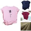 Women's Bee Printed Crew Neck T-shirts Featuring Soft Cotton Fabric For Comfort