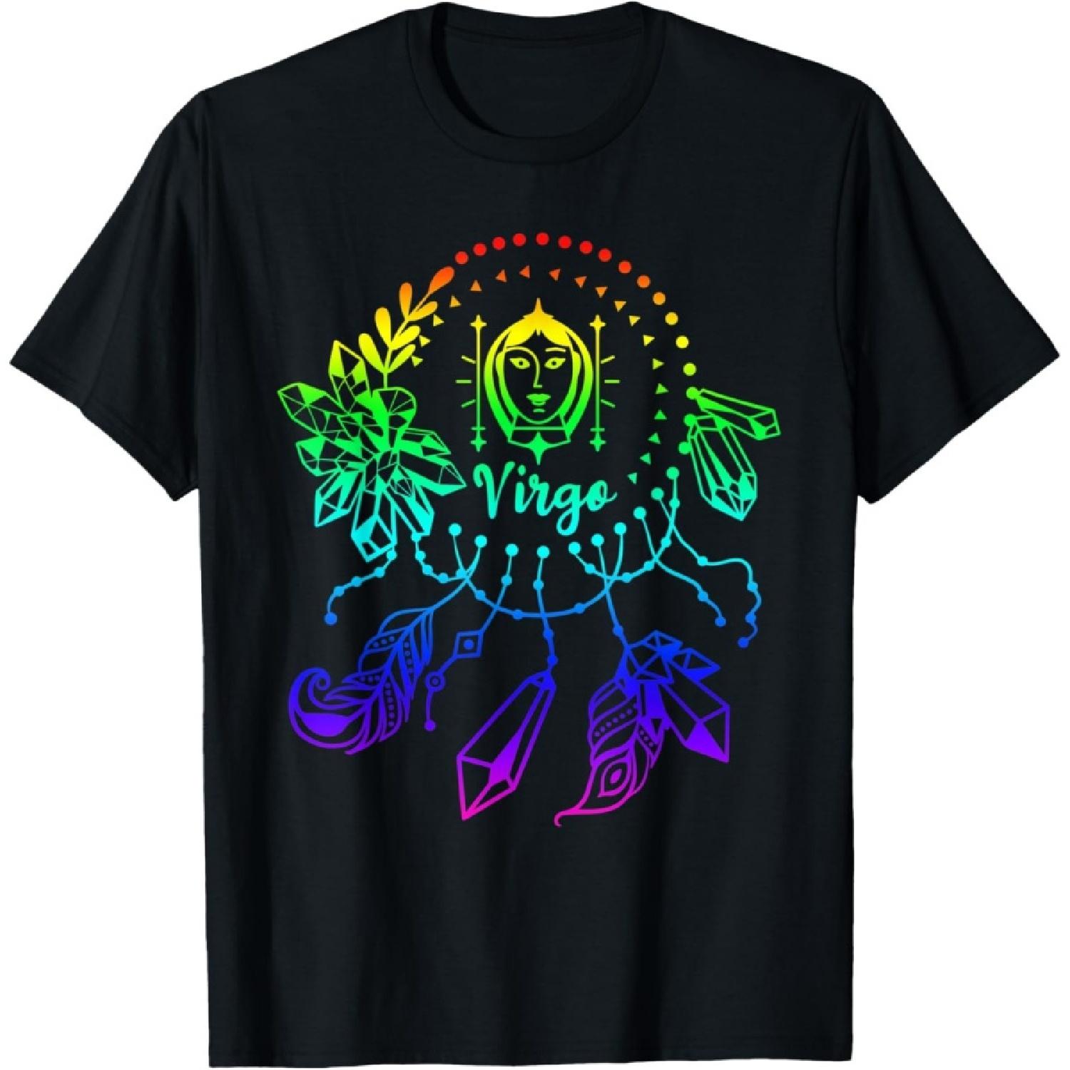 

Rainbow Wind Chime Virgo Zodiac T-Shirt XXXXXL чорний