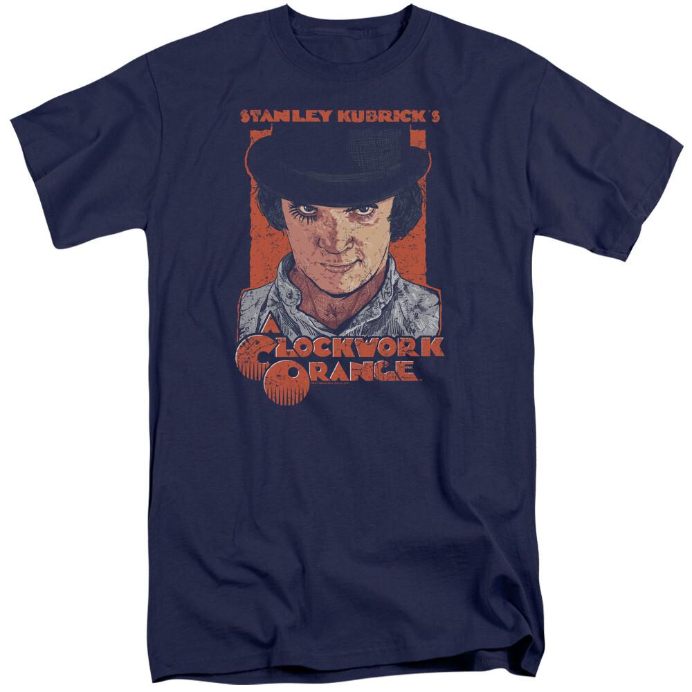 26 A Clockwork Orange Sinister Stare T Shirt Licensed Horror Movie Tee Navy Blue Unisex T-Shirt XL