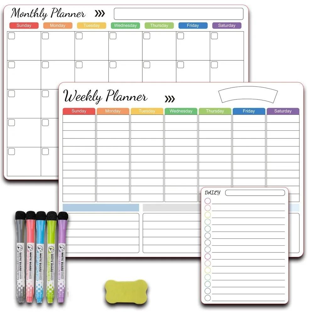 

Dry Erase Magnetic Calendar Whiteboard Surface Calendar Table Monthly Planner With Pen Magnetic Surface Fridge Calendar
