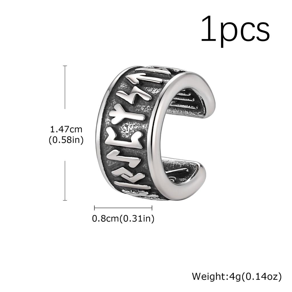 Vintage Punk Viking Clip Earrings for Men Boys,Anti Allergy Stainless Steel No Pierced Ear Bone Cuff,Birthday Father Gift