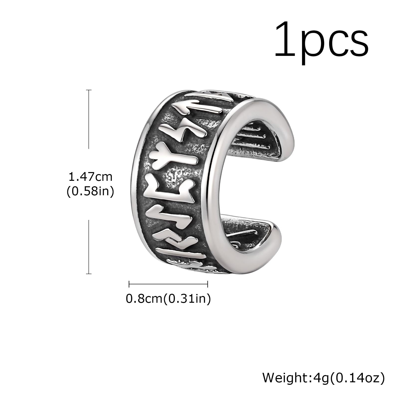 Punk Thorn Spike Ear Cuff for Women Men, Stainless Steel Silver Color Non Pierced Earring, Gothic Fashion Jewelry Gift