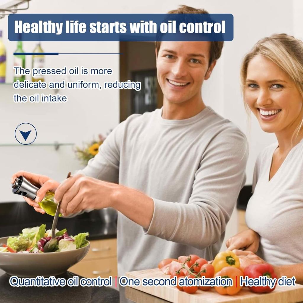 Oil Sprayer for Cooking, 200ML Olive Oil Sprayer Mister, Stainless Steel Oil Spray Bottle,Portable Oil Spritzer Kitchen Gadgets