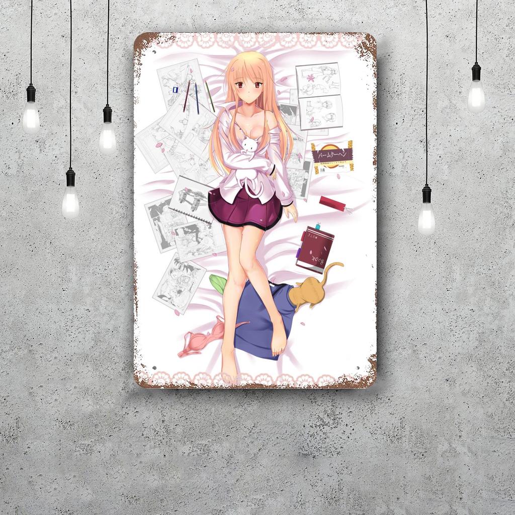 Sakurasou no Pet na Kanojo cartoon Decor Poster Tin Sign Metal Sign Decorative Plaque for Pub Bar Man Cave Club Wall Decoration
