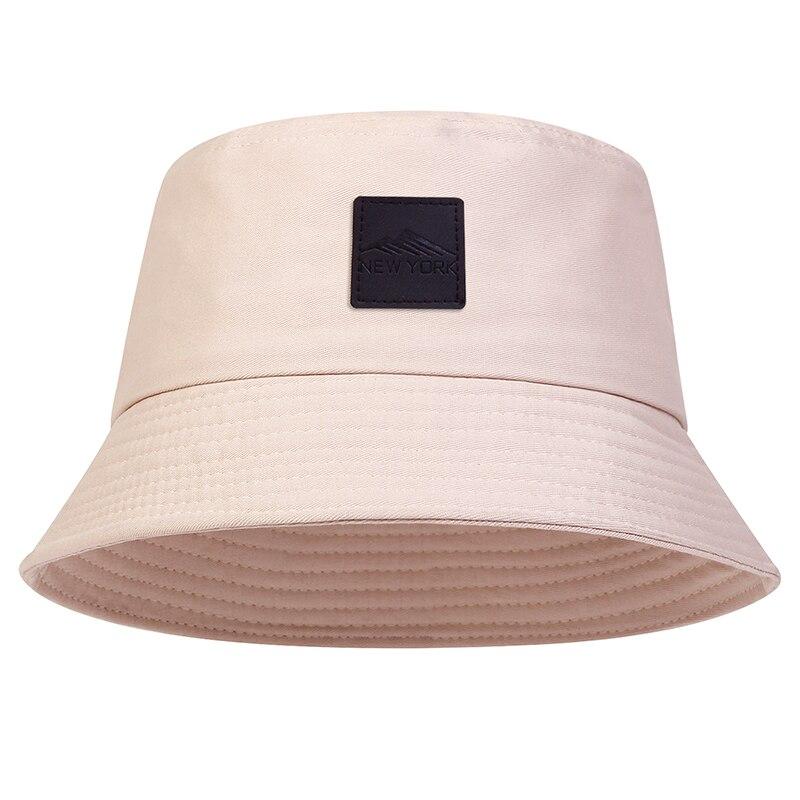 

Unisex New York Leather Label Personality Bucket Hats Fishermen Caps Outdoor Casual Cap Sunscreen Hat