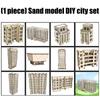 DIY Sand Table Garden Microlandscape Ornament Wooden Apartment Building Assembling Model Outland Realism Scene