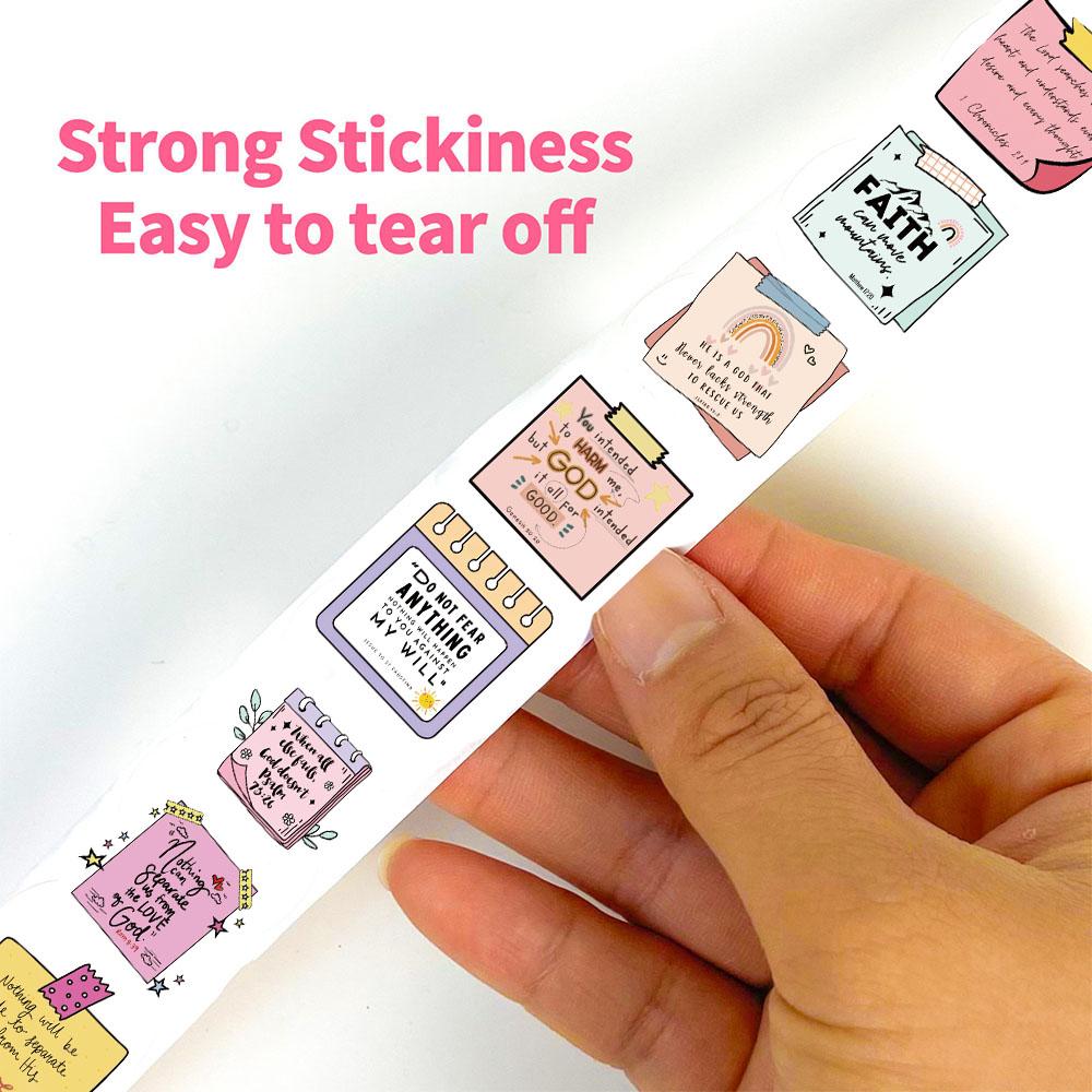 500PCS Bible Notes Roll Stickers Motivational Funny Notebook PVC Laptop Stationery for Laptop Luggage Phone Stickers