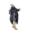 Hooded over the knee loose fashion thickened winter warm foreign gas streamer thin long down jacket