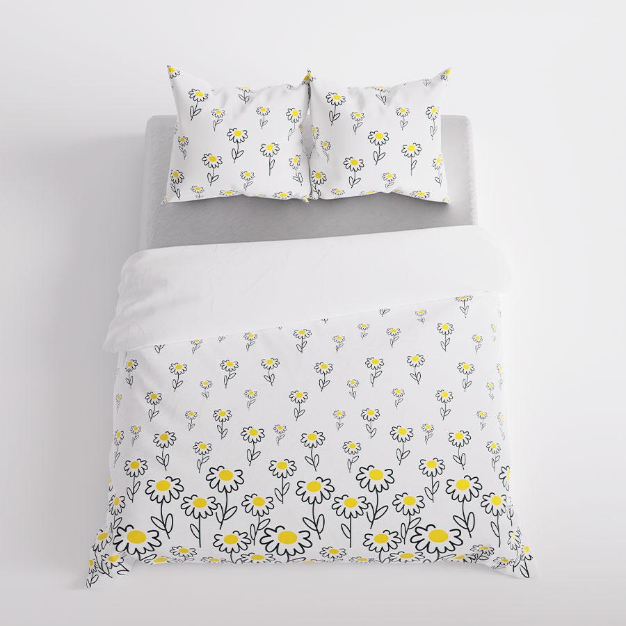 Bellis Bedding Set 220x200 - Cotton Satin, Charming Daisy Pattern