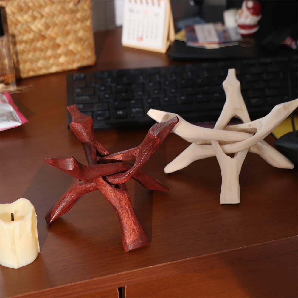 Multipurpose Display Stand Safe Incense Holder Desktop Decorative Prop Wooden Tripod  Living Room