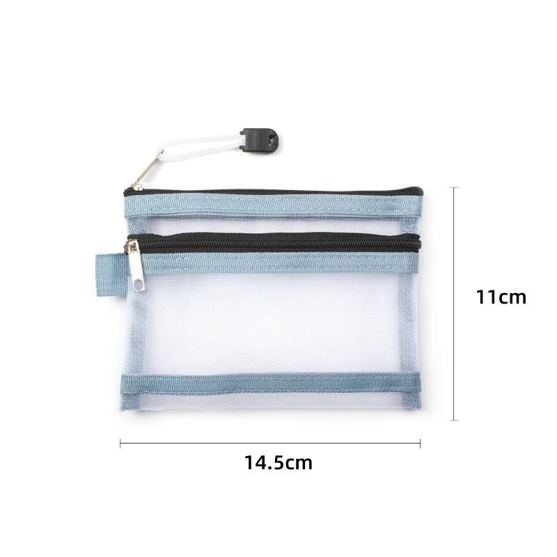

Сетчатый органайзер на молнии для помад, карт, наушников, монет, ключей, дорожный футляр для хранения с несколькими деньгами, футляр для хранения карт синий