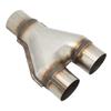 Y Shaped Exhaust Tailpipe Tips Stainless Steel 1 Inlet 2 Outlet Universal Muffler End Tip Adapter Connector 76mm Inner