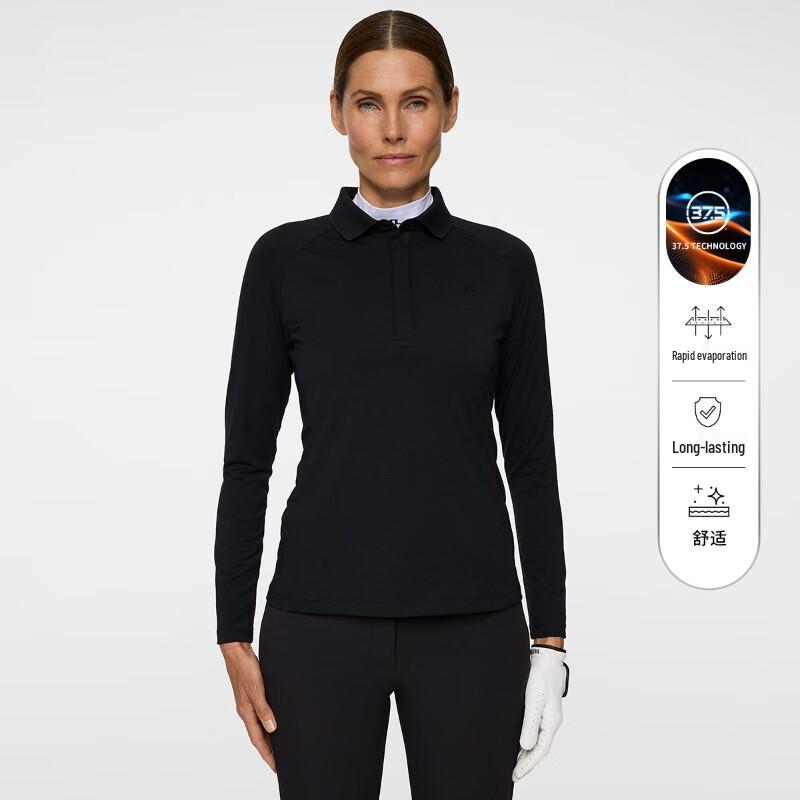 

J.Lindeberg Women s Logo Long-Sleeve Golf Polo Shirt M