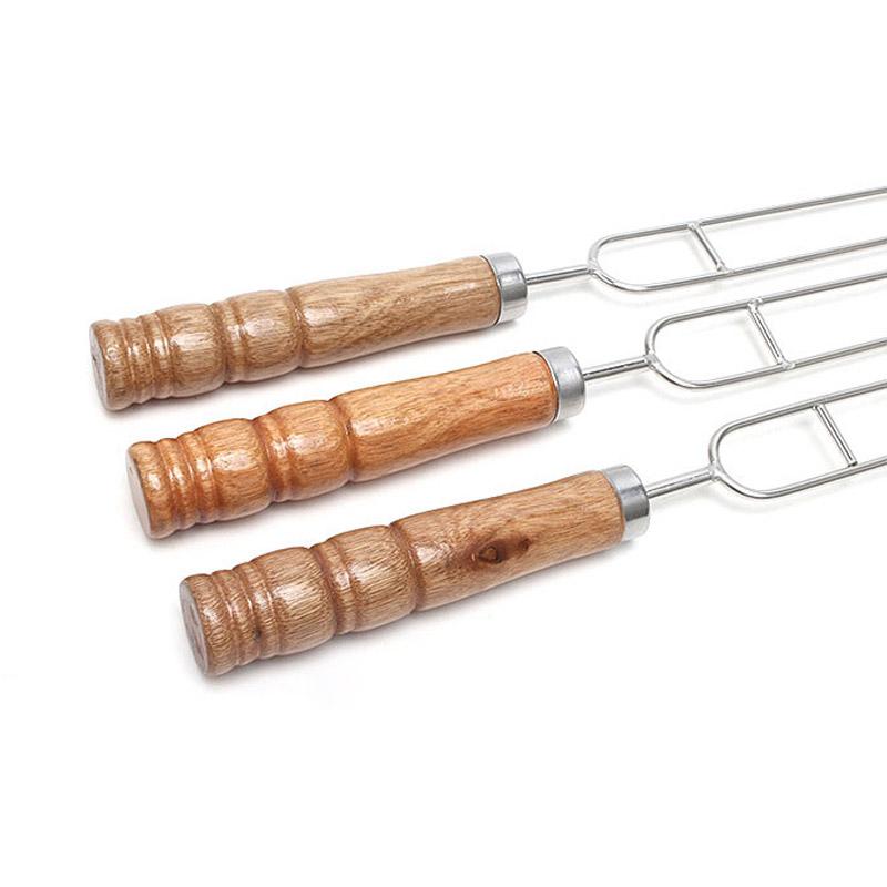 4 PCS BBQ Skewers 6 PCS BBQ Forks with Storage Bag 201 Stainless Steel BBQ Fork Sticks Outdoor BBQ Meat Forks Food Tools